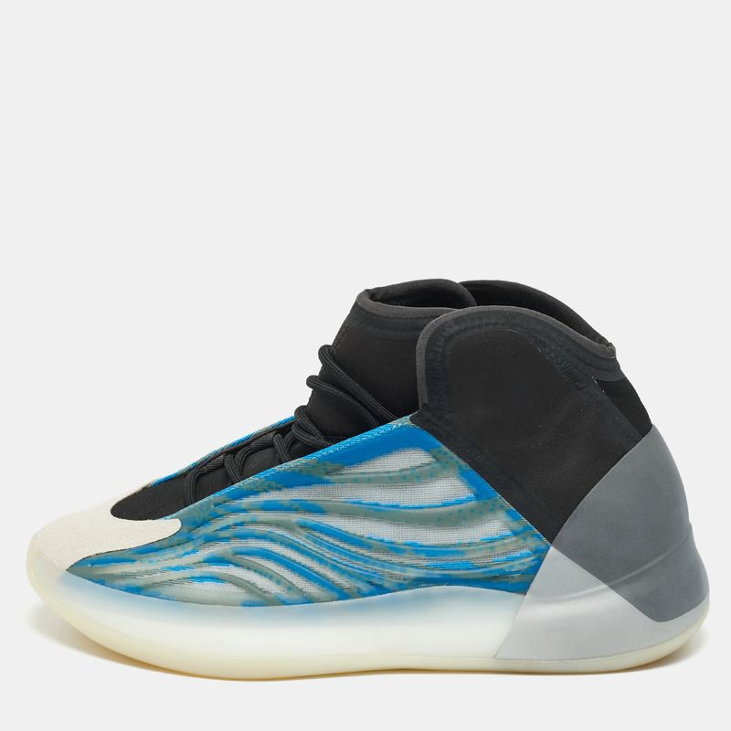 Yeezy X Adidas Qntm Frozen Blue Size 45 1/3 Multicolor Mesh And Neoprene High